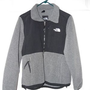 Grey and Black North Face
